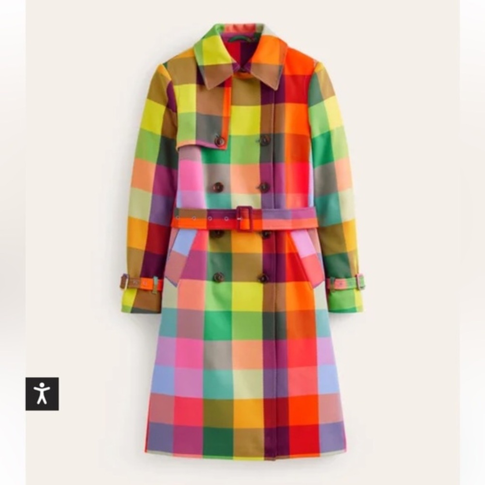 NWT Boden Neon Trench in Size 16/18 US (UK 20); Fits 14 US